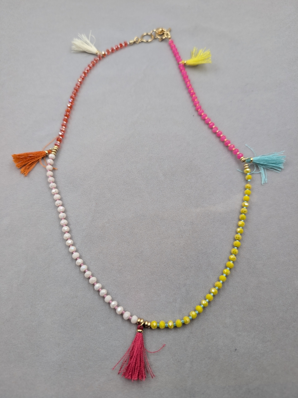 NWOT Spartina 449 Multi-Color Beaded Tassel Toggle Necklace 0723